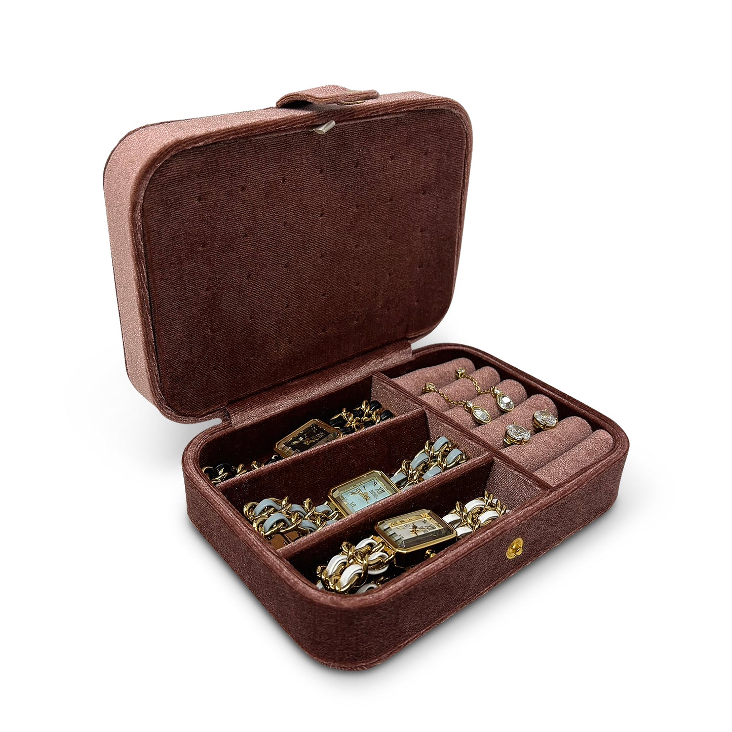 Gemma Velvet Jewelry Case with Snap Closure