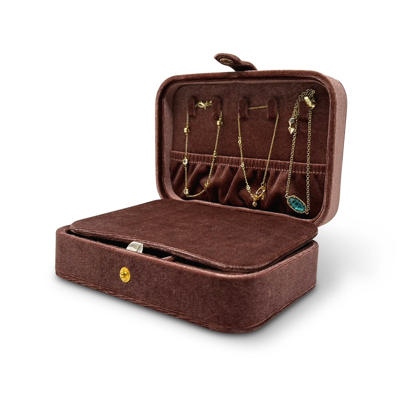 Gemma Velvet Jewelry Case with Snap Closure
