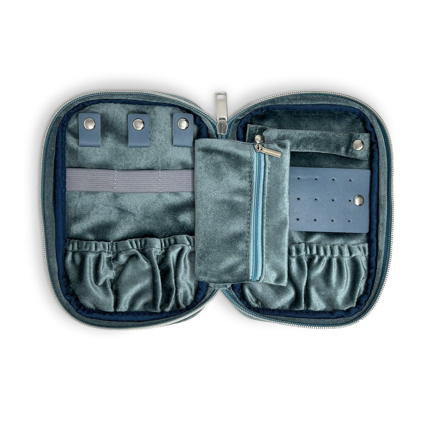 Lina Velvet Jewelry Case with Zipper Closure
