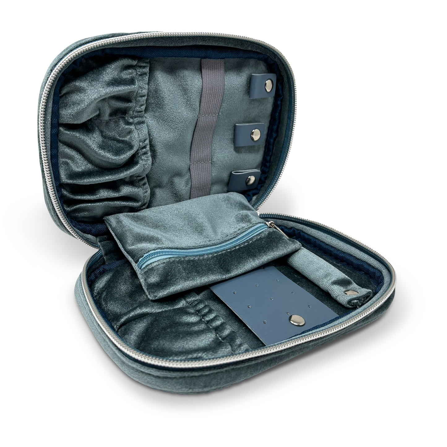 Lina Velvet Jewelry Case with Zipper Closure