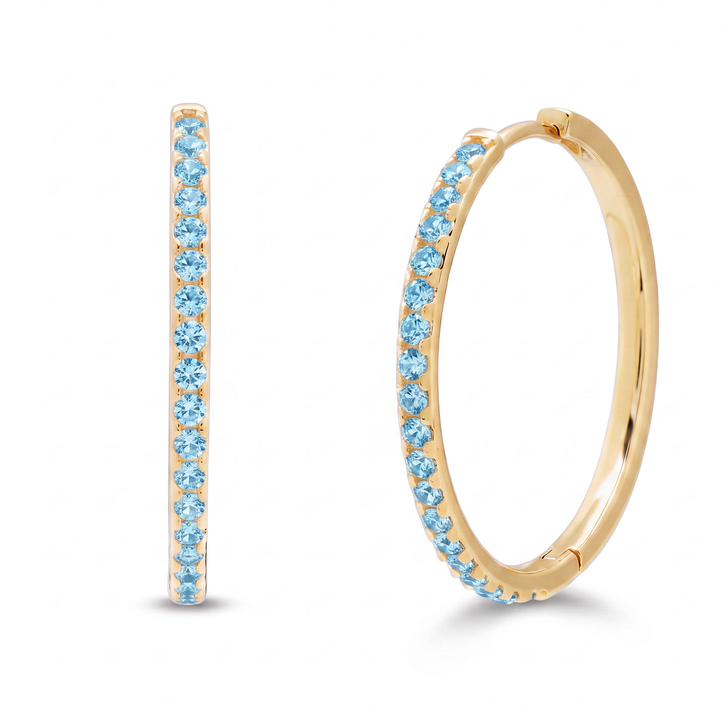 Luxe Hoop Earrings - Aquamarine