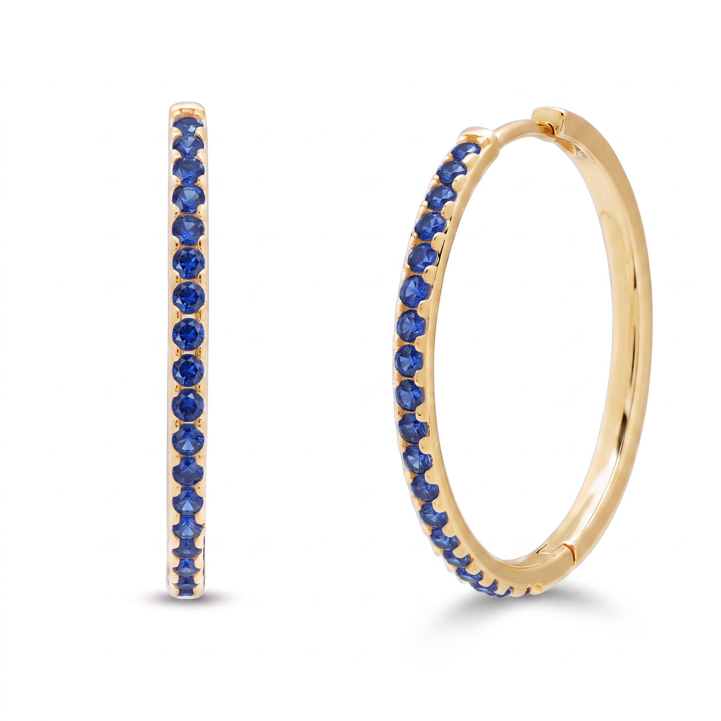 Luxe Hoop Earrings - Sapphire Blue