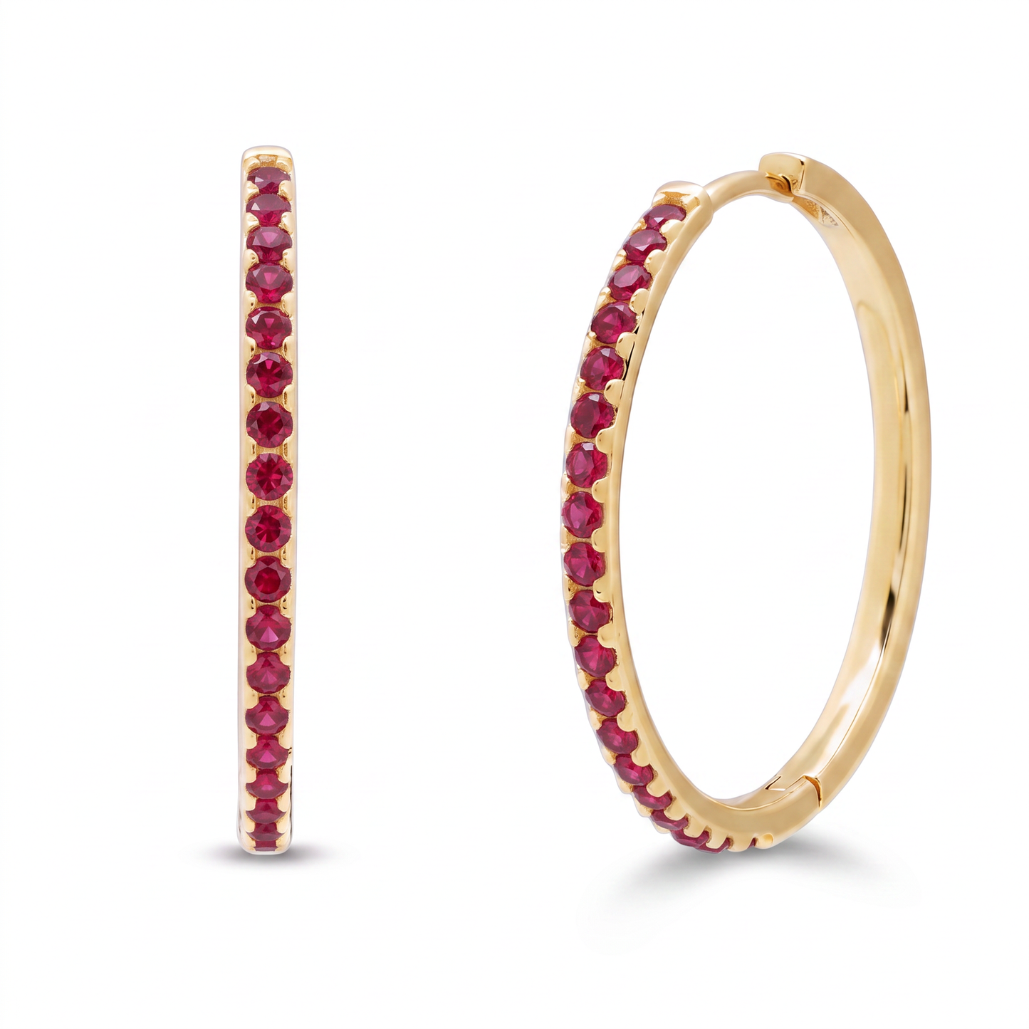 Luxe Hoop Earrings - Ruby