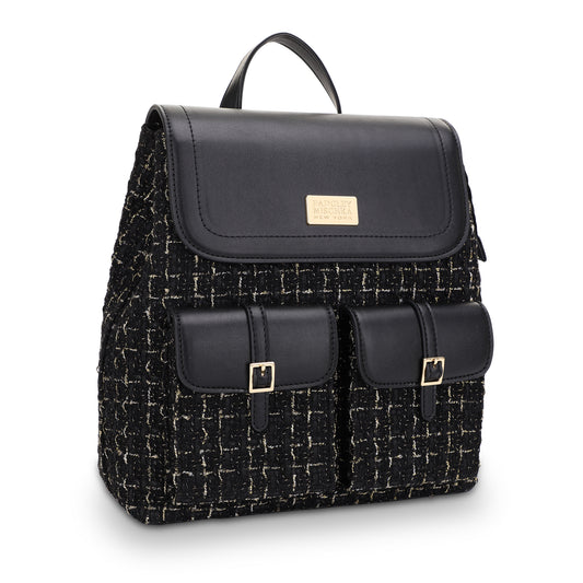 The Tara Tweed Backpack - Black