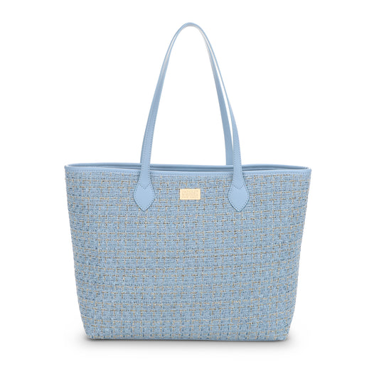 The Tara Tweed Tote - Blue