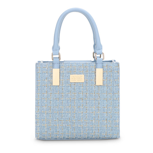 The Tara Tweed Satchel - Blue