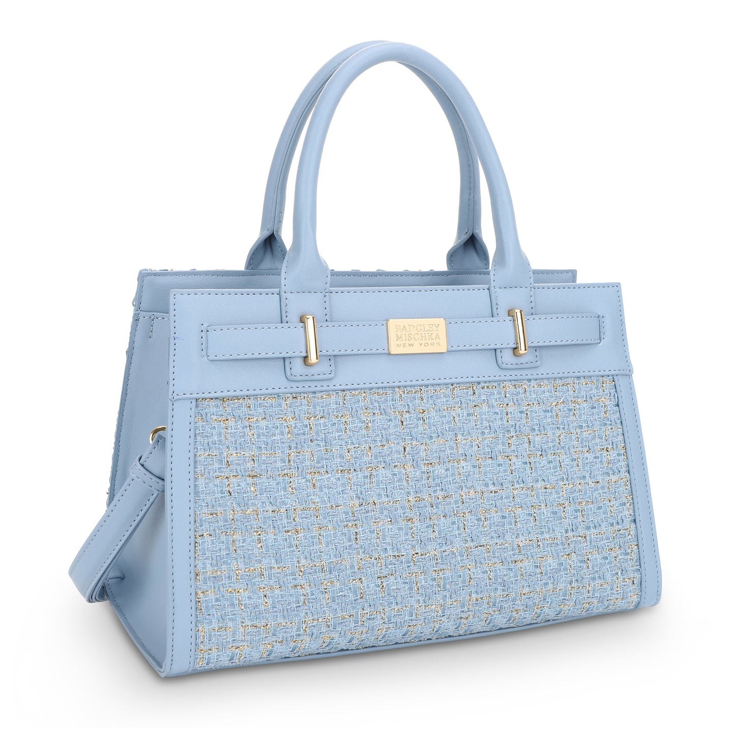 The Tara Tweed Large Satchel - Blue