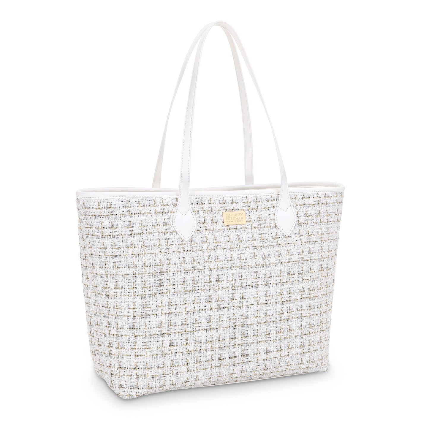 The Tara Tweed Tote - White