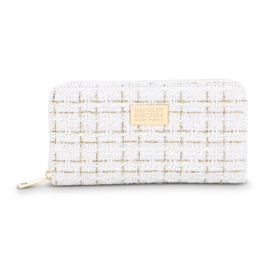 The Tara Tweed Wallet - White