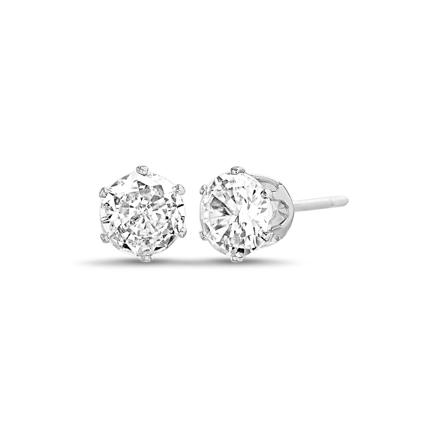 Cubic Zirconia 4mm Stud Earrings
