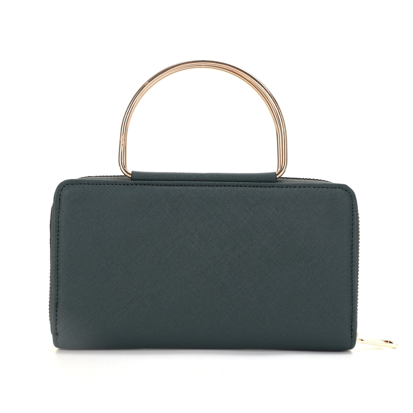 The Louise Saffiano Wallet With Metal Handle