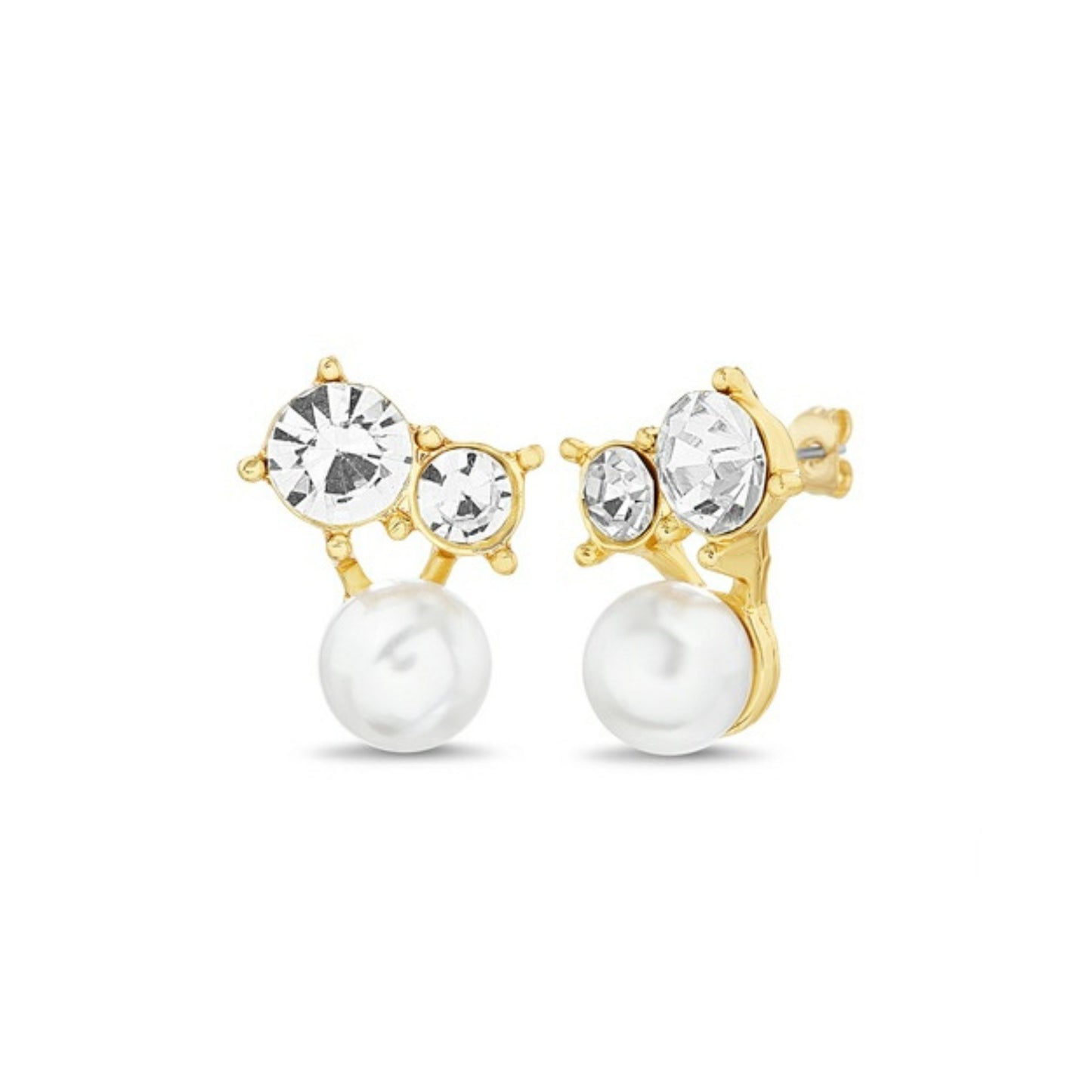 Pearl and Cubic Zirconia Stud Earrings