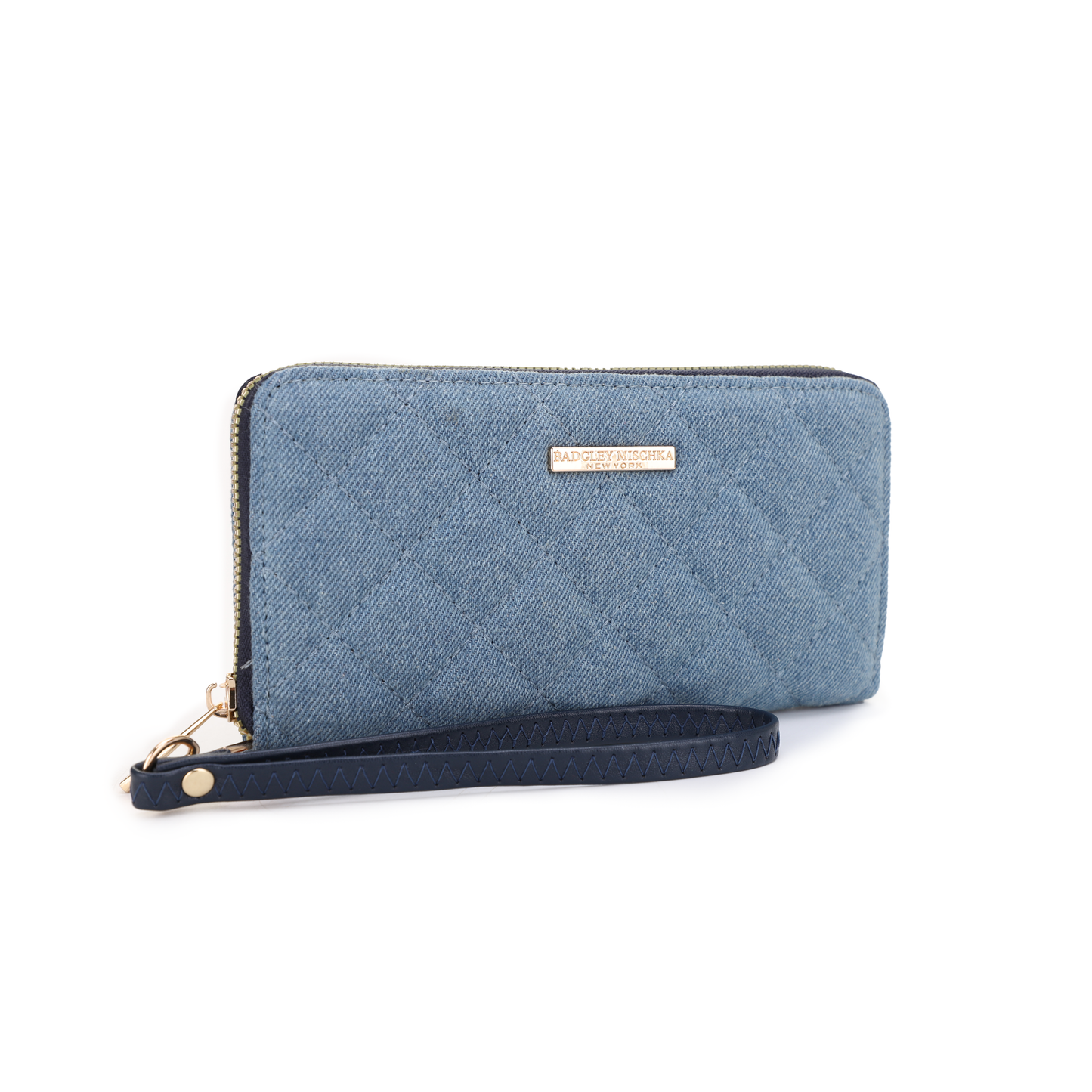 Elle Denim Quilted Wristlet