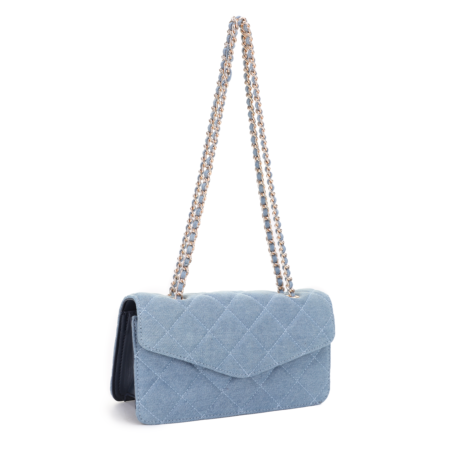 Elle Denim Quilted Shoulder Bag