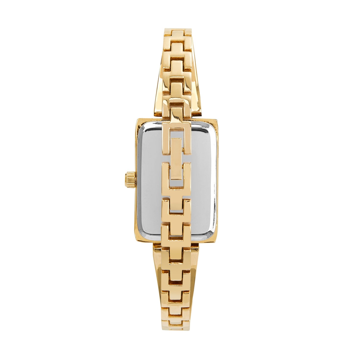 Women's Gold Rectangle Watch with Black Dial
