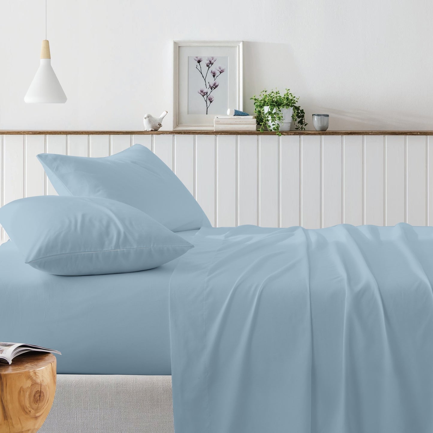 4pc Solid Queen Sheet Set, 80gsm