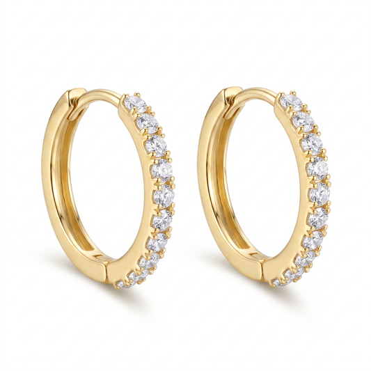 CZ Huggie Hoop Earring - Gold