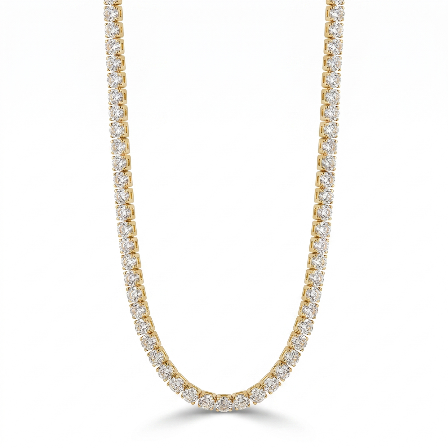 CZ Stud Chain Necklace - Gold