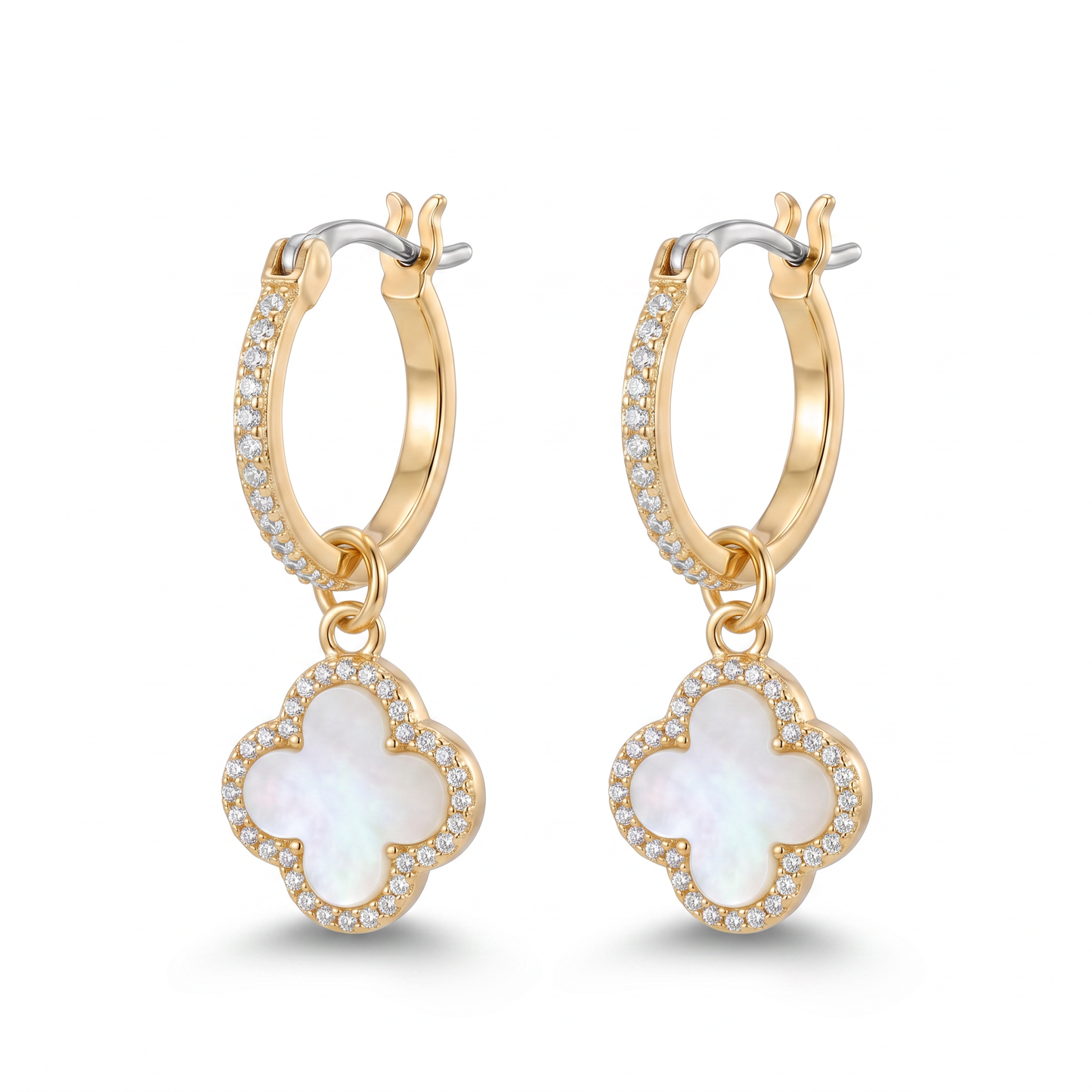 White Clover Drop Earring - Gold