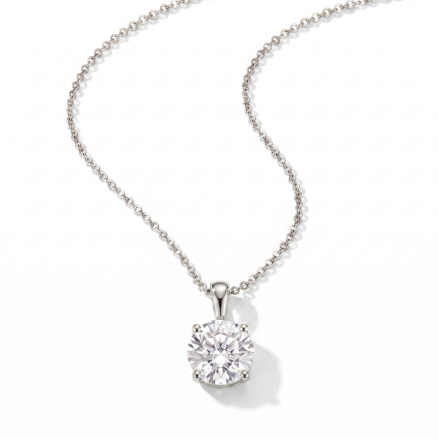CZ Pendant Necklace - Silver