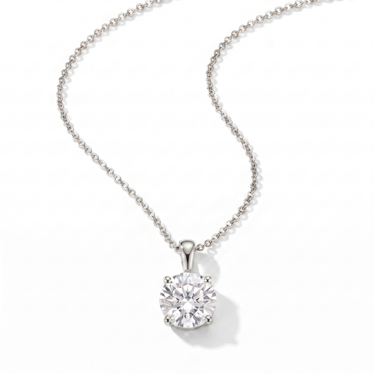 CZ Pendant Necklace - Silver