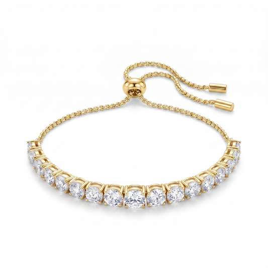 CZ Bolo Bracelet - Gold