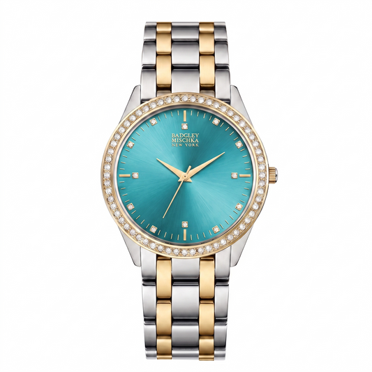 Luxe Legacy 2-Tone Watch Collection - Silver Aquamarine Blue