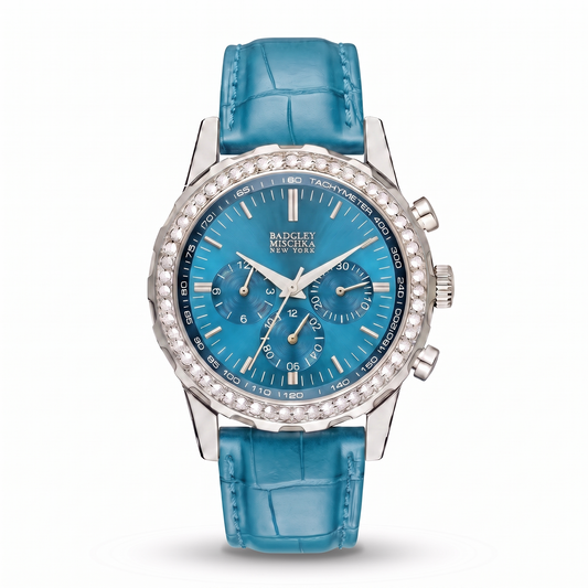 Luxe Icon Watches Collection - Silver Aquamarine Blue