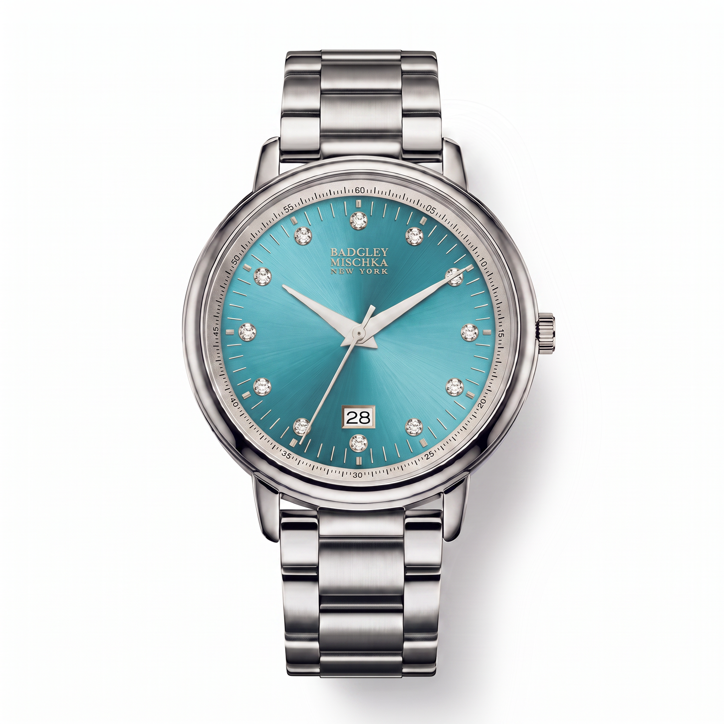 Luxe Modern Heirloom Watch Collection - Silver Aquamarine Blue Metal Strap