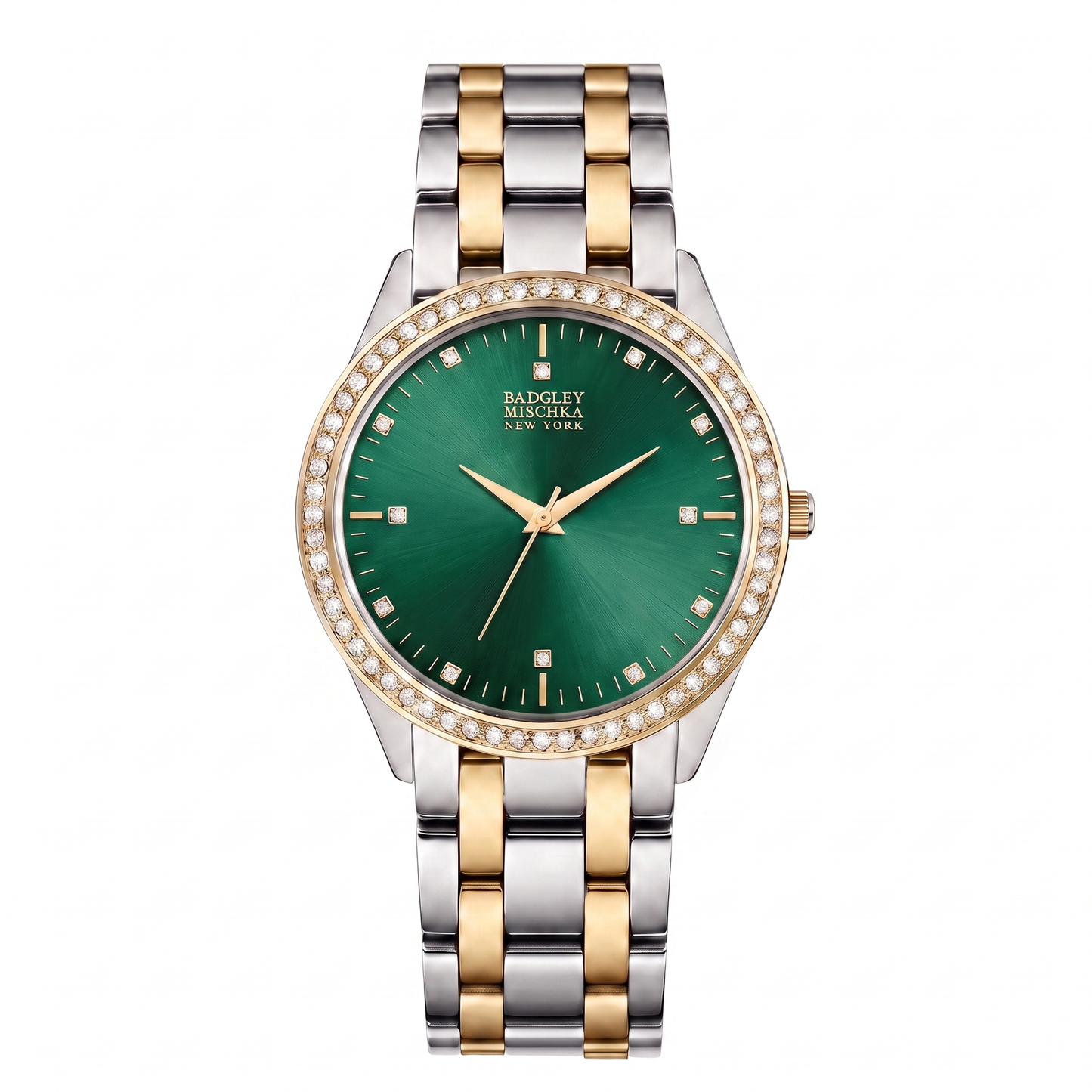 Luxe Legacy 2-Tone Watch Collection - Silver Emerald Green