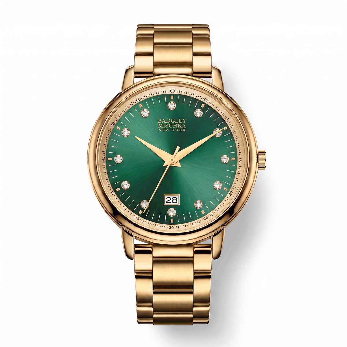 Luxe Modern Heirloom Watch Collection - Gold Emerald Green Metal Strap