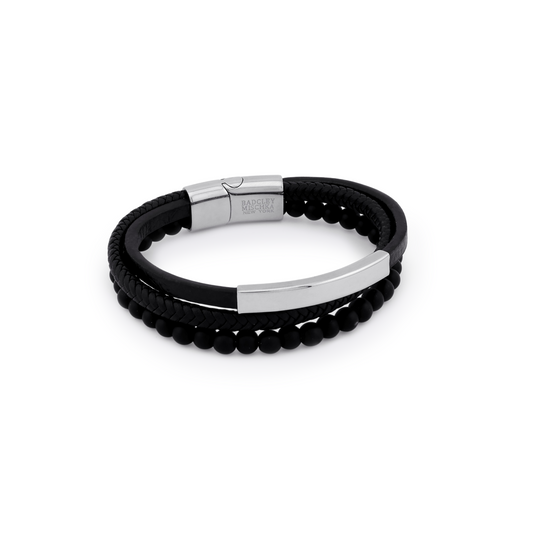 Men’s Obsidian Layered Bracelet