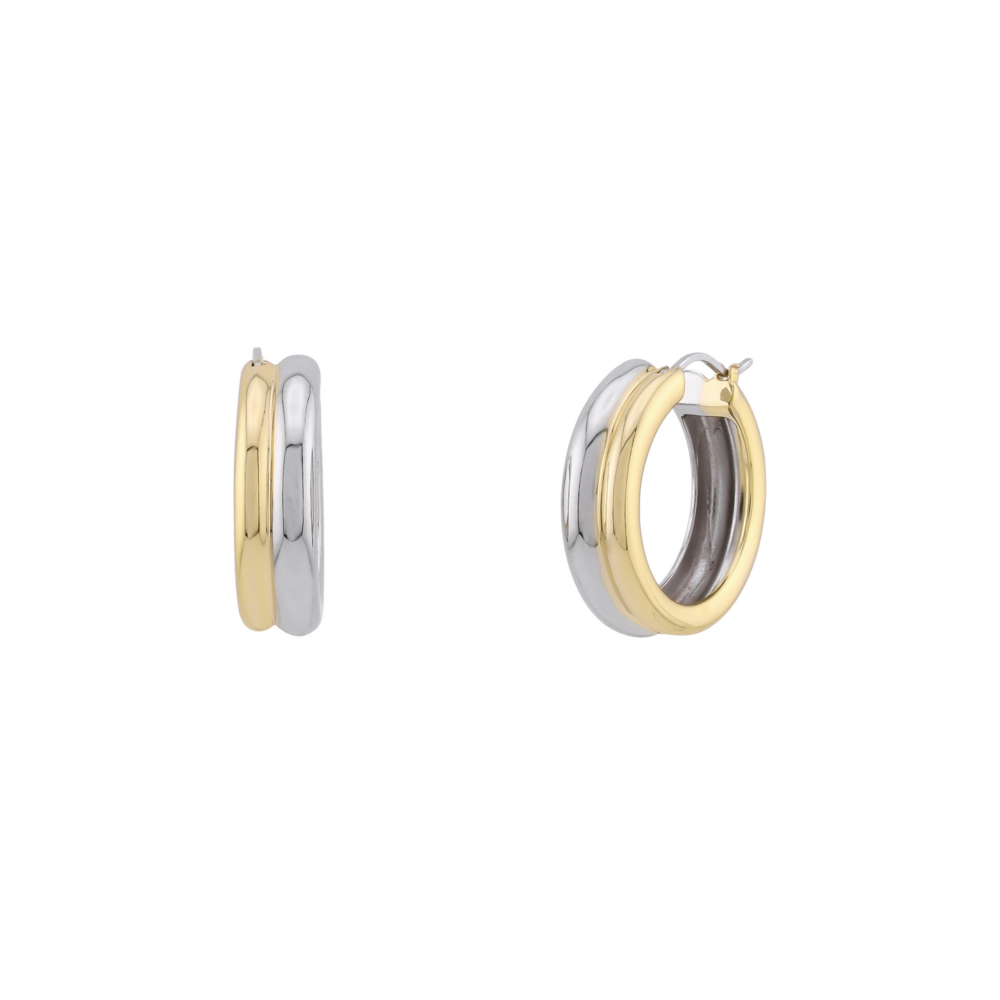 Bianca Two-Tone Double Hoop Earrings