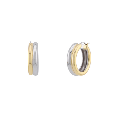 Bianca Two-Tone Double Hoop Earrings