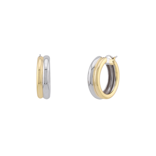 Bianca Two-Tone Double Hoop Earrings
