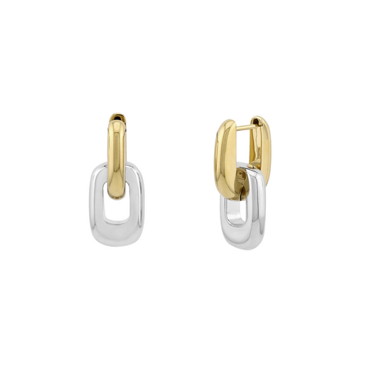 Bianca Two-Tone Dangle Link Earrings