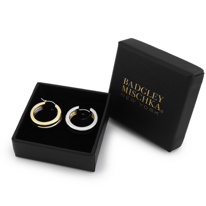 Bianca Two-Tone Double Hoop Earrings