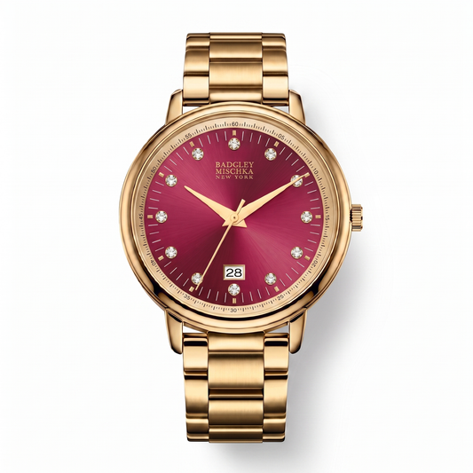 Luxe Modern Heirloom Watch Collection - Gold Red Metal Strap