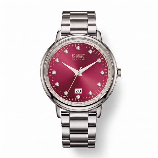 Luxe Modern Heirloom Watch Collection - Silver Red Metal Strap