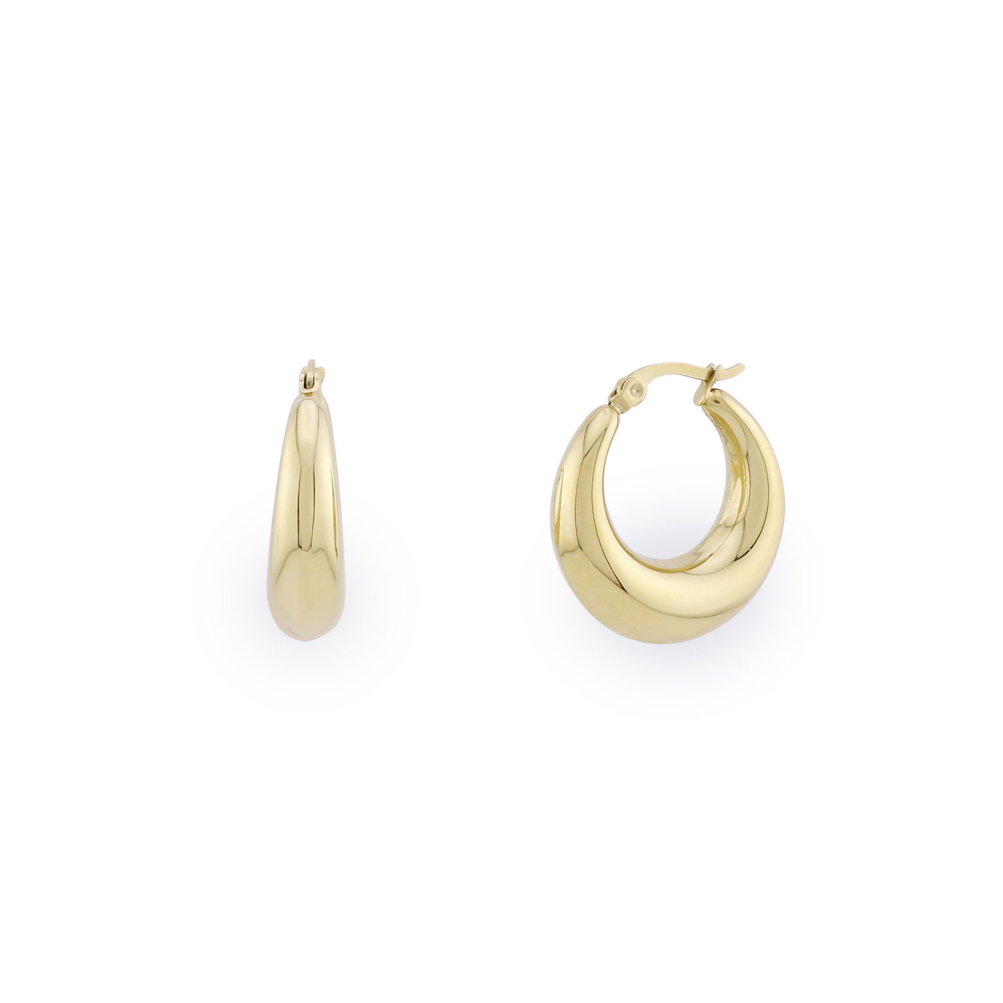Mila Modern Sculptured Hoop Earrings