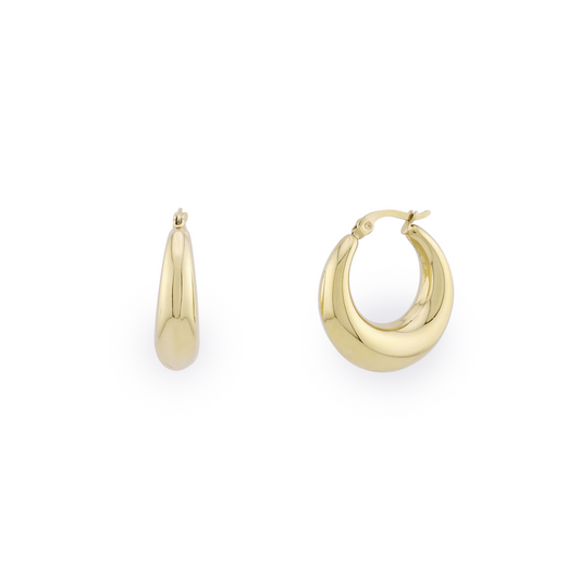 Mila Modern Sculptured Hoop Earrings