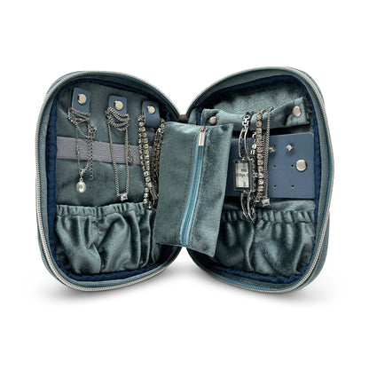 Lina Velvet Jewelry Case with Zipper Closure