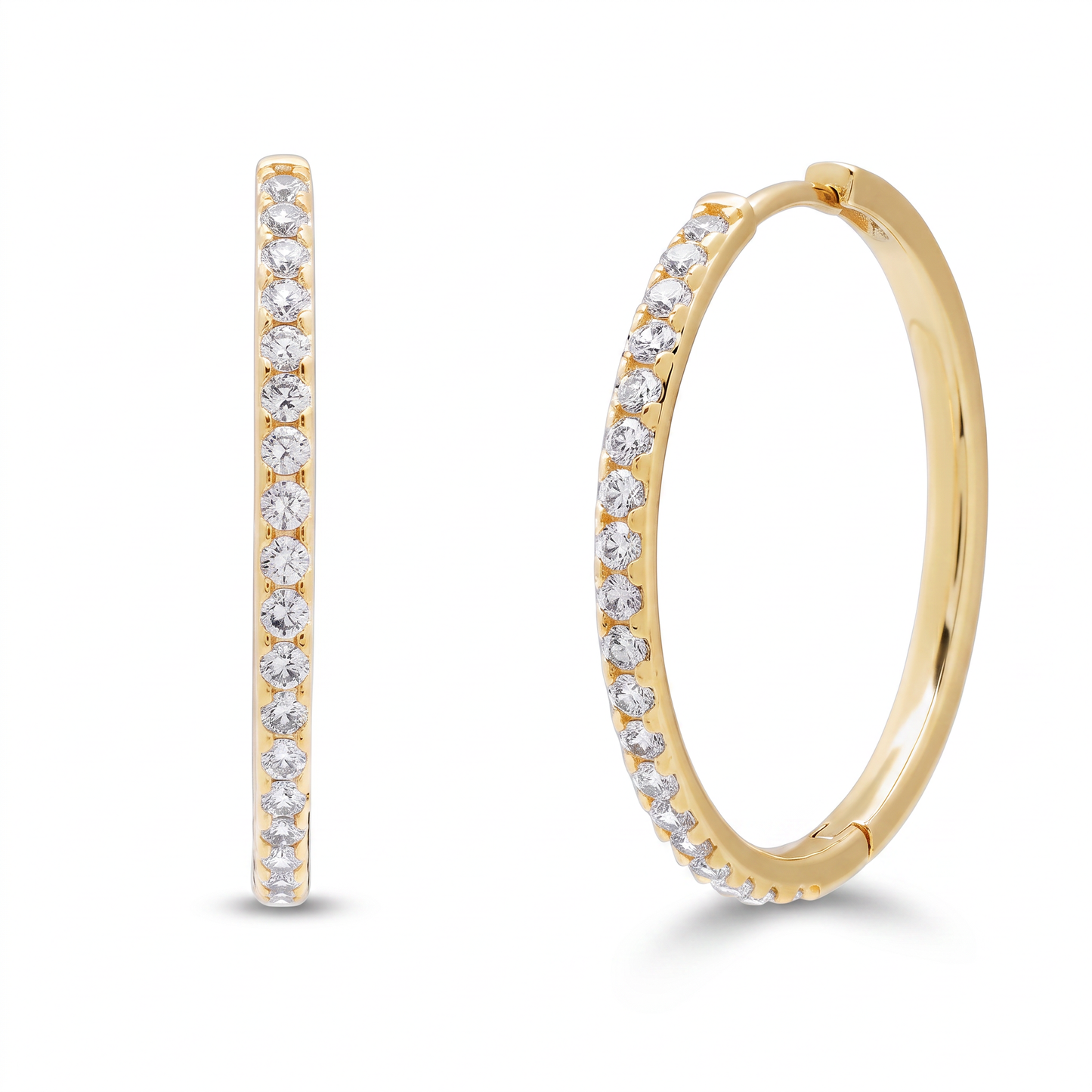 Luxe Hoop Earrings - Clear Crystal
