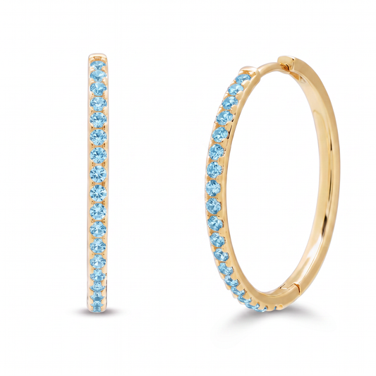Luxe Hoop Earrings - Aquamarine