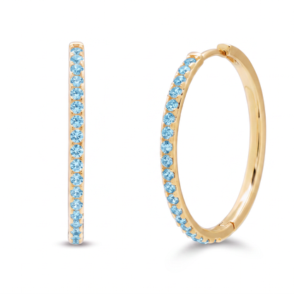Luxe Hoop Earrings - Aquamarine
