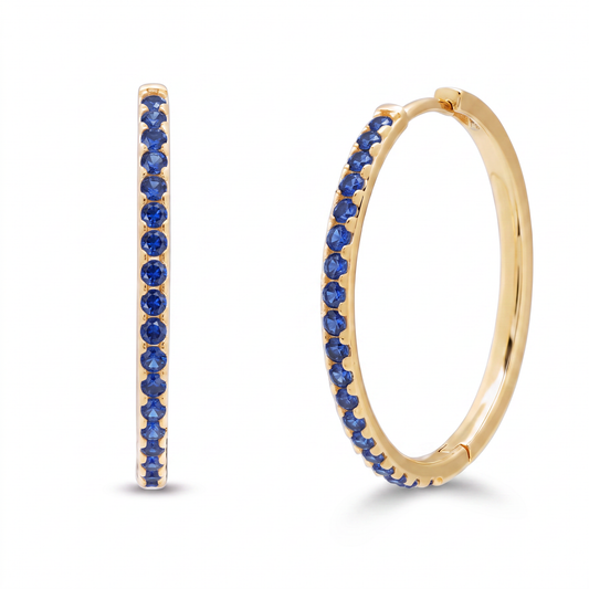 Luxe Hoop Earrings - Sapphire Blue