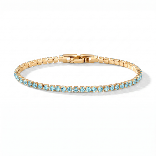 Luxe Tennis Bracelet - Aquamarine