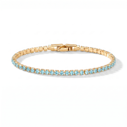 Luxe Tennis Bracelet - Aquamarine