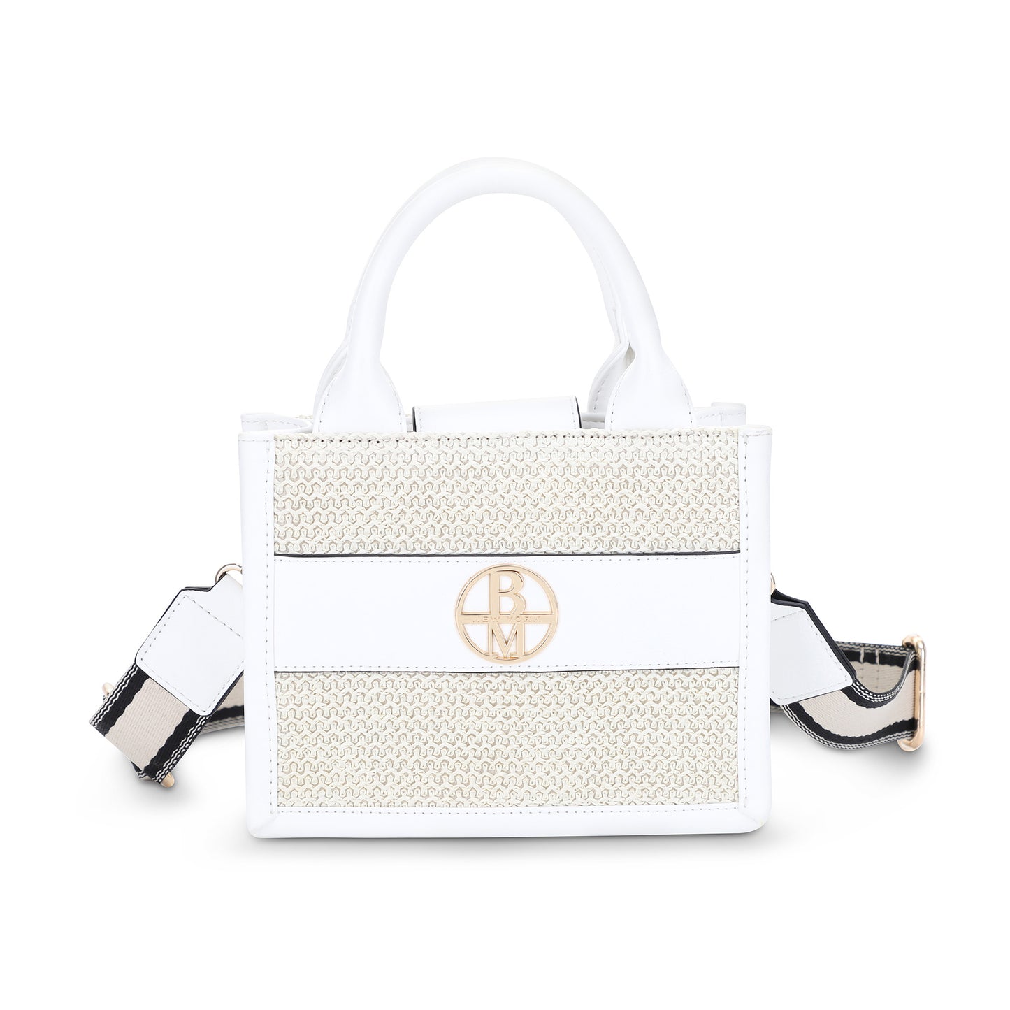 St. Barts Straw Crossbody Tote Bag with Web Strap