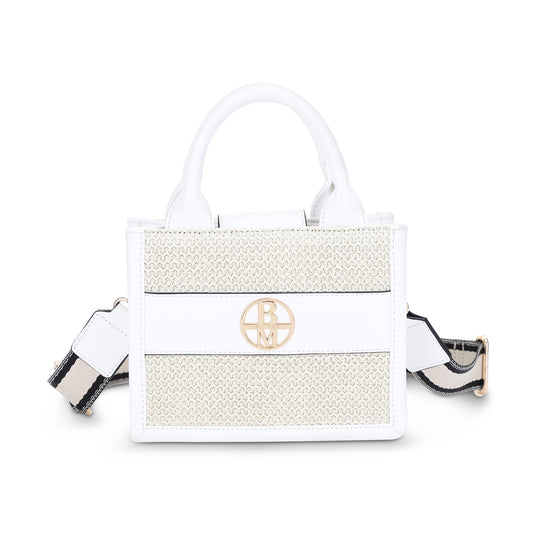 St. Barts Straw Crossbody Tote Bag with Web Strap